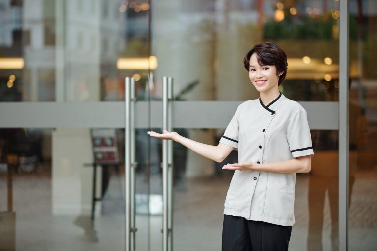 Concierge welcoming guests